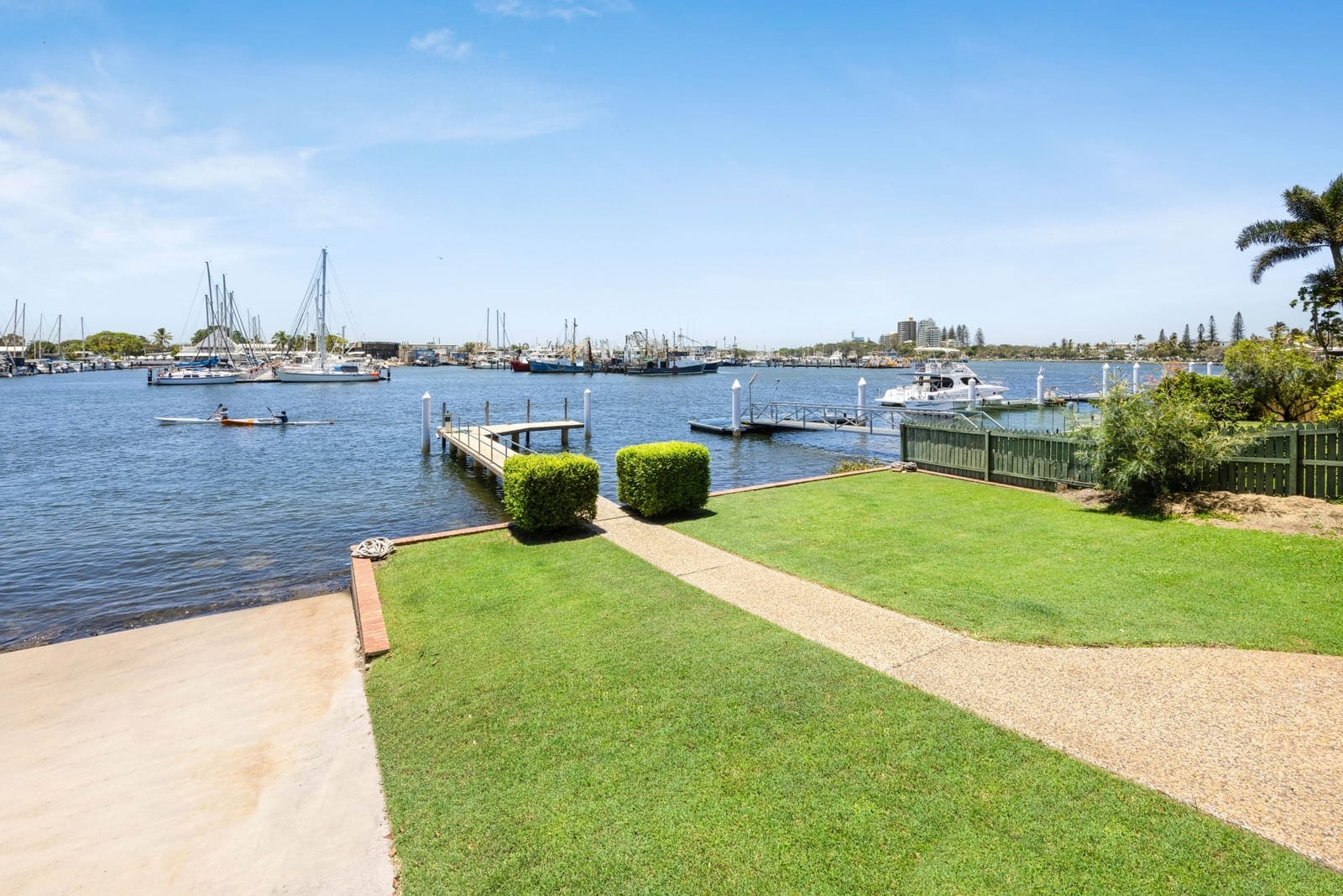 Waterfront living with a pontoon and direct deep-water access